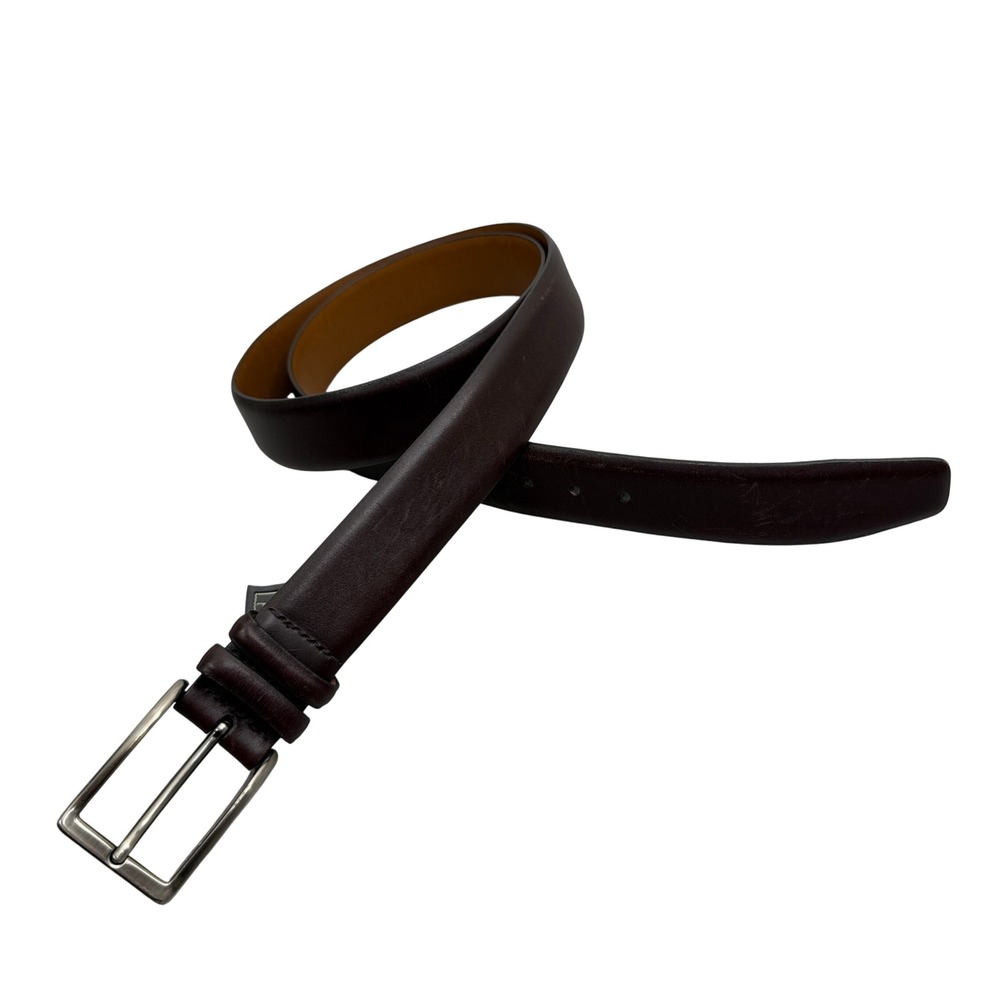 Trafalgar Belt Mens XL Burgundy Leather Adjustable Buckle Dress Casual Business